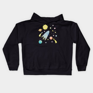 space elements, stars and planets Kids Hoodie